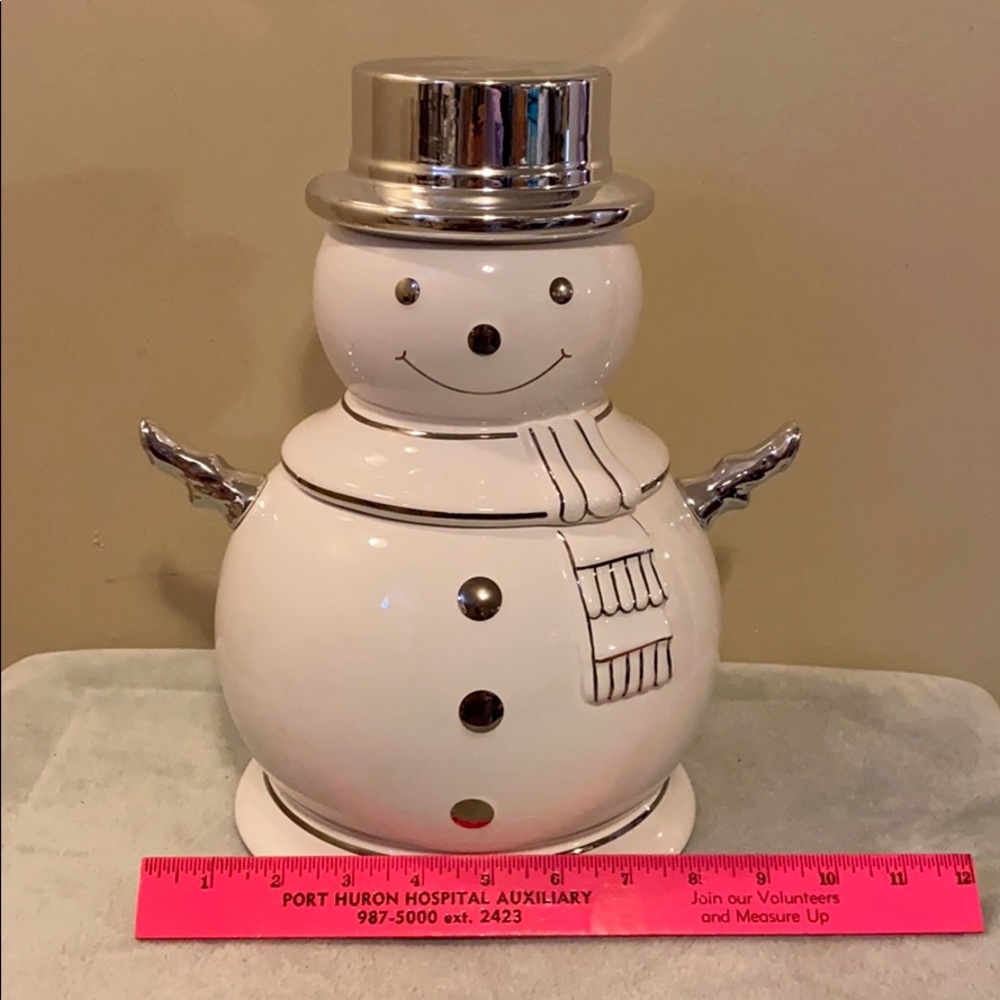 Slatkin &co snowman cookie jar2009 signed limited